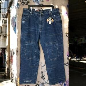 Outkast Clothing Company NWT Men's 42x34 MD1827 Dark Wash Baggy Jeans